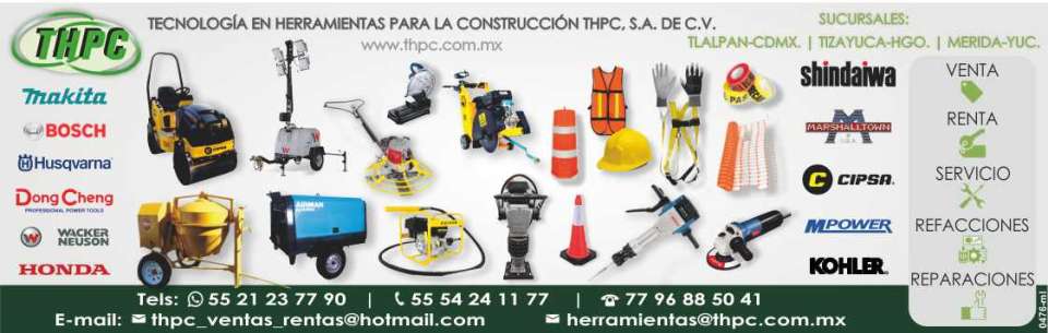 Venta, Renta, Equipo, Servicio, Refacciones y Reparaciones. Equipo de Seguridad. Makita, Bosch, Husqvarna, Dong Cheng, Wacker, Honda, Shindaiwa, Marshalltown, Cipsa, MPower, Kohler