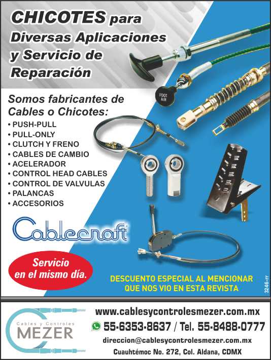 El cable de Reemplazo que no tiene que cambiar. Cables, Controles, Push-pull, Pull-Only, Clucth, Freno, Cables de Camino, Acelerador, Control Head Cables, Control de Valvulas, Palancas, Accesorios