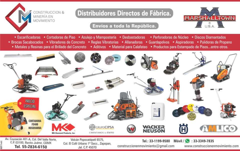 Equipo ligero y herramientas para construccion y mineria