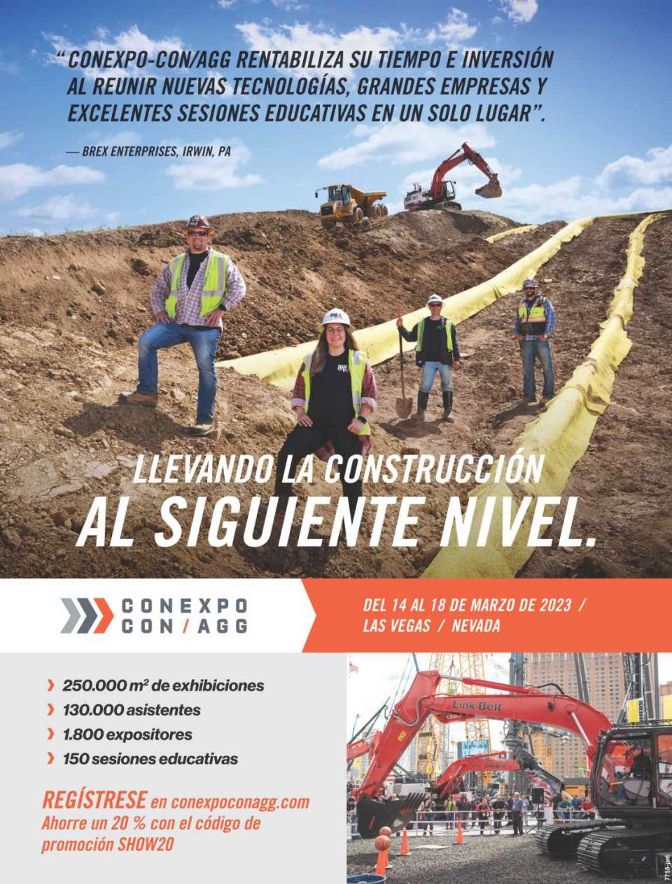 CONEXPO-CON/AGG 2023. La Mayor Feria de la Construccion en America, del 14 al 18 de Marzo 2023 en Las Vegas, Nevada